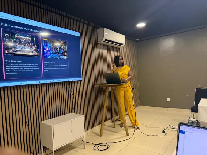Sandra speaking at a session on cross-cultural design